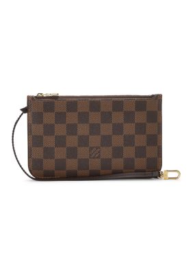 What Goes Around Comes Around Women's Louis Vuitton Damier Ebene Neverfull Pouch - FINAL SALE, NO RETURNS, Brown