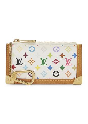 What Goes Around Comes Around Women's Louis Vuitton Monogram Multicolor Key Pouch White - FINAL SALE, NO RETURNS