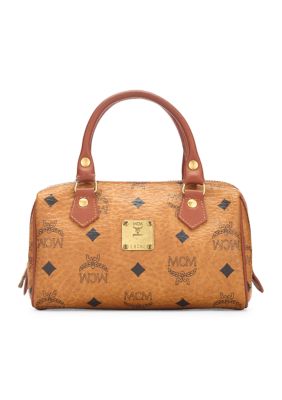 What Goes Around Comes Around MCM Leather Crossbody Boston Bag Mini - FINAL SALE, NO RETURNS, Brown