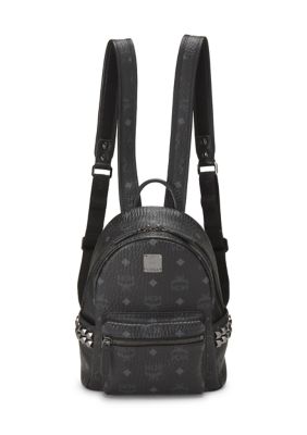 What Goes Around Comes Around MCM Visetos Outline Stud Small Stark Backpack Black - FINAL SALE, NO RETURNS