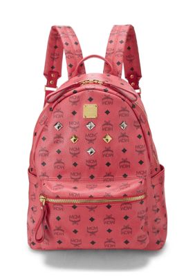 What Goes Around Comes Around MCM Visetos Medium Sprinkle Stud Stark Backpack Coral - FINAL SALE, NO RETURNS, Pink