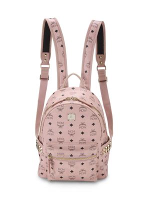 What Goes Around Comes Around MCM Visetos Outline Stud Small Stark Backpack Soft Pink - FINAL SALE, NO RETURNS