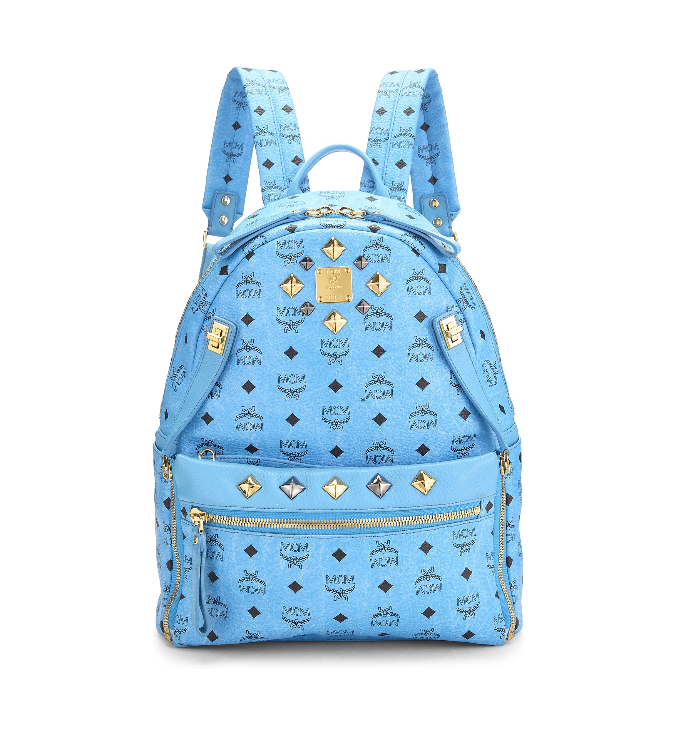 MCM Blue Visetos Retro Dual Stark Medium Backpack - FINAL SALE, NO RETURNS