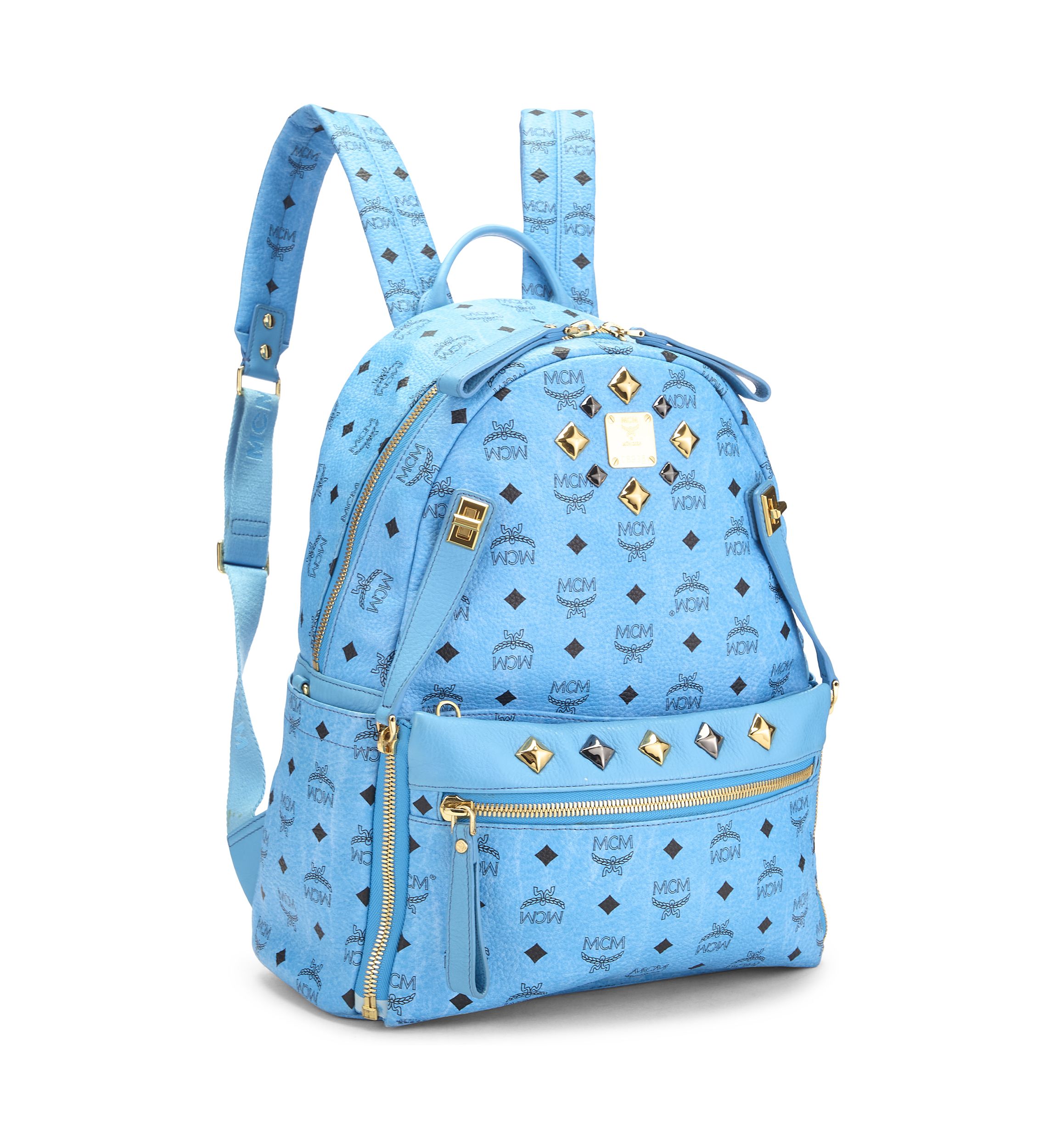 MCM Blue Visetos Retro Dual Stark Medium Backpack - FINAL SALE, NO RETURNS