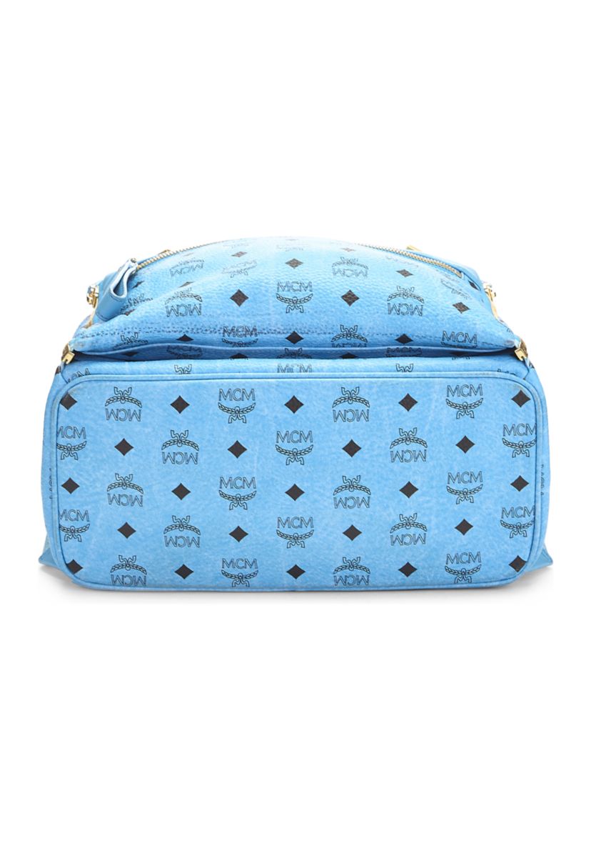 MCM Blue Visetos Retro Dual Stark Medium Backpack - FINAL SALE, NO RETURNS