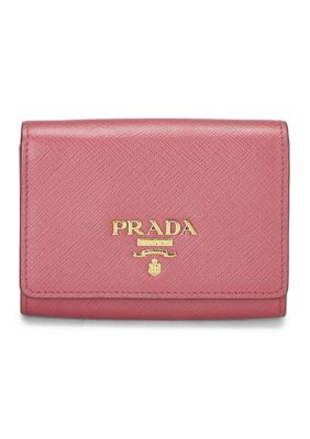 What Goes Around Comes Around Women's Prada Pink Saffiano Compact Snap Wallet - FINAL SALE, NO RETURNS
