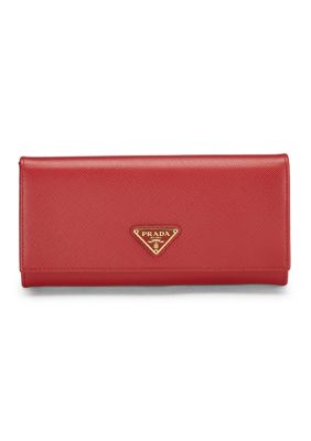 What Goes Around Comes Around Women's Prada Large Saffiano Leather Wallet Red - FINAL SALE, NO RETURNS