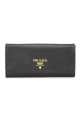 What Goes Around Comes Around Women's Prada Large Saffiano Leather Wallet - FINAL SALE, NO RETURNS, Black