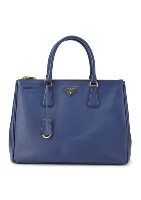 What Goes Around Comes Around Prada Large Double Zip Lux Tote Saffiano Leather - FINAL SALE, NO RETURNS, Blue