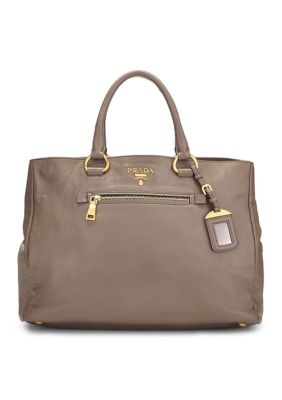 What Goes Around Comes Around Prada Vitello Daino Shopping Satchel Pomice - FINAL SALE, NO RETURNS, Grey