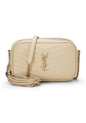 What Goes Around Comes Around Yves Saint Laurent White Grainy Lou Camera Mini - FINAL SALE, NO RETURNS