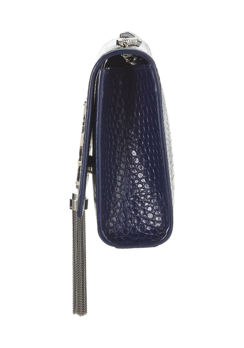 Yves Saint Laurent Navy Embossed Kate Tassel Chain Crossbody Bag - FINAL SALE, NO RETURNS