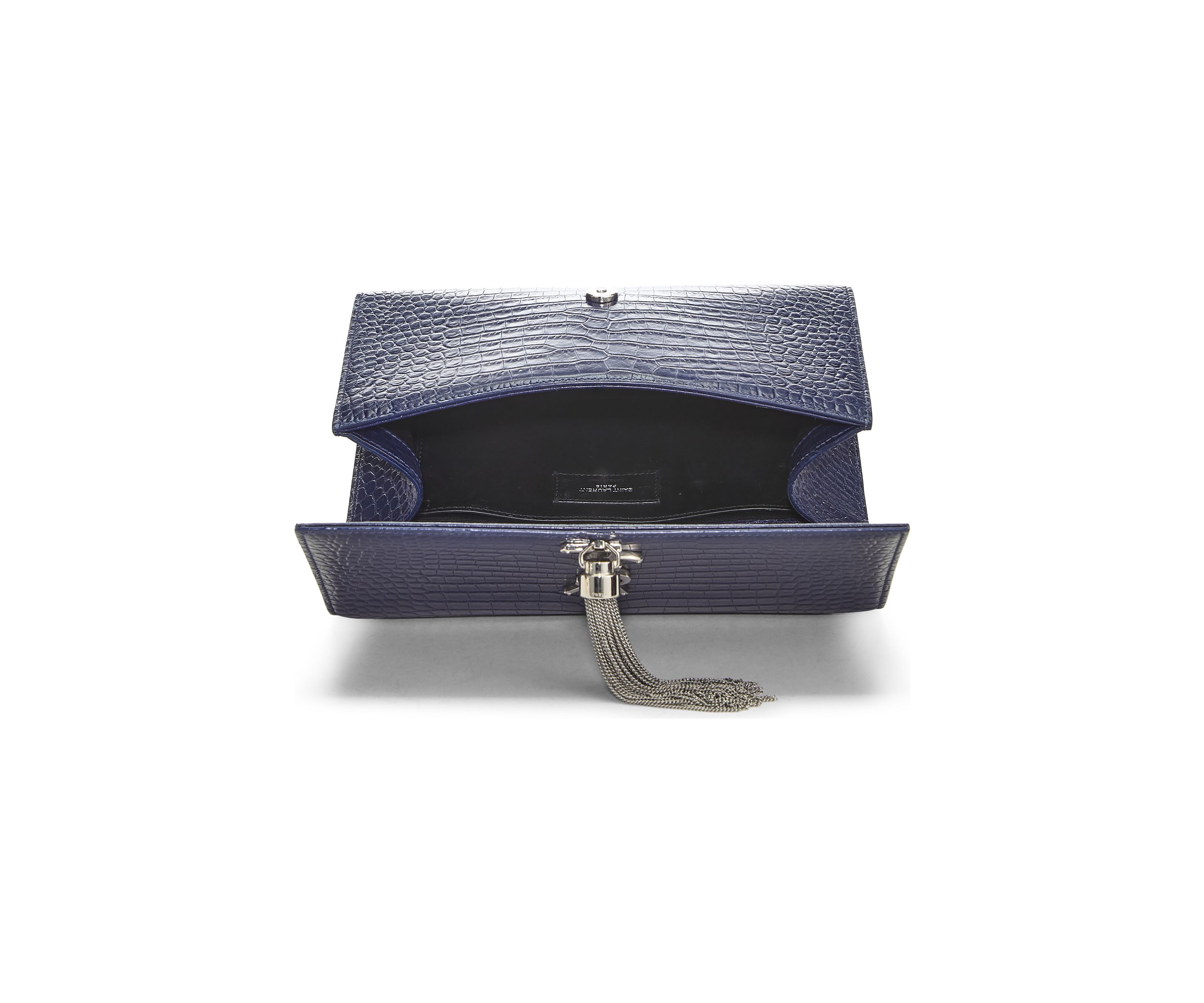 Yves Saint Laurent Navy Embossed Kate Tassel Chain Crossbody Bag - FINAL SALE, NO RETURNS