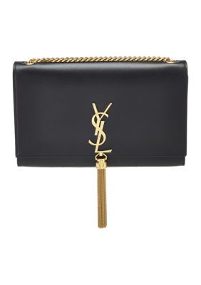 What Goes Around Comes Around Yves Saint Laurent Smooth Calfskin Medium Classic Monogram Kate Tassel Satchel Black - FINAL SALE, NO RETURNS