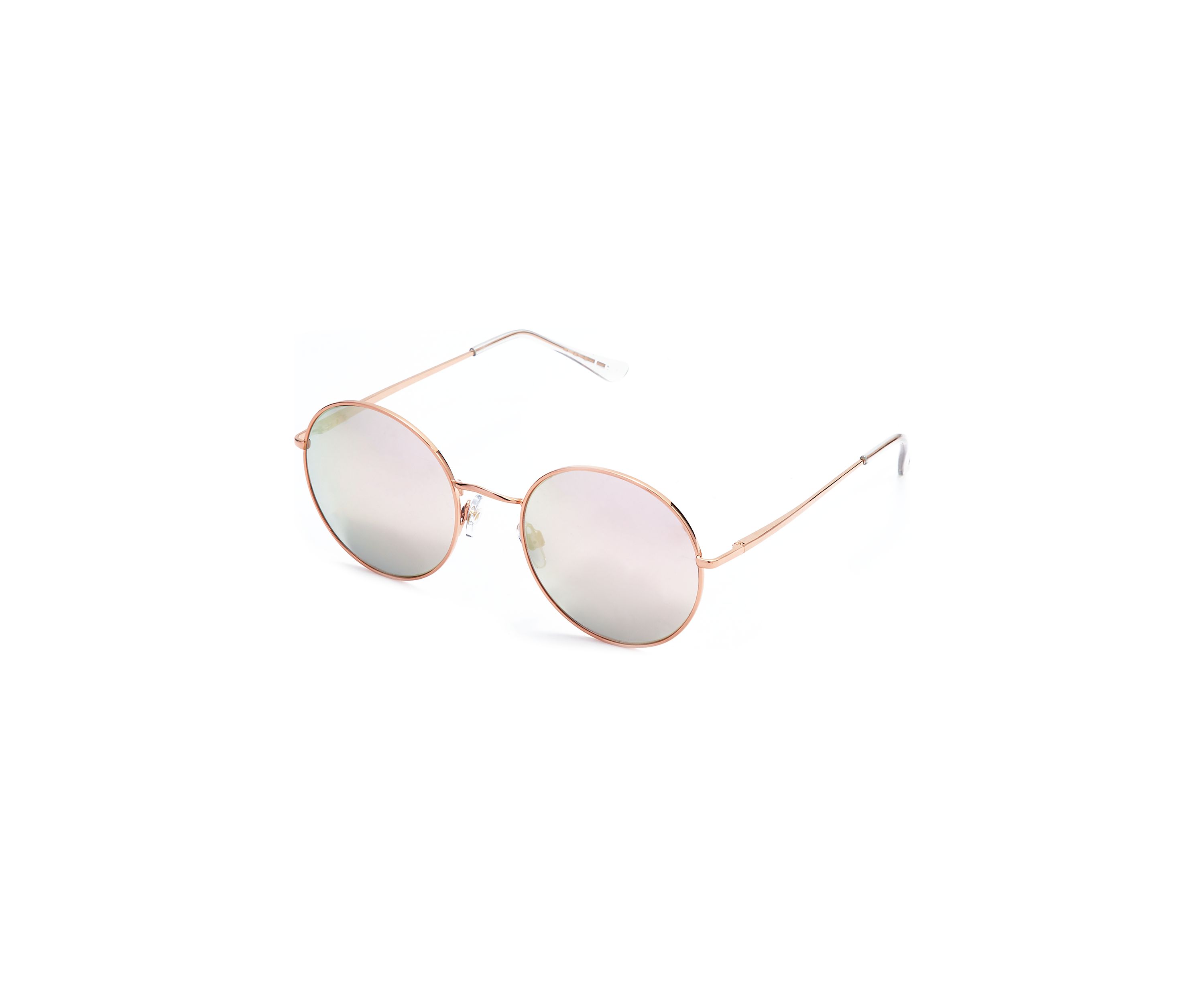Metal Round Rose Gold Sunglasses