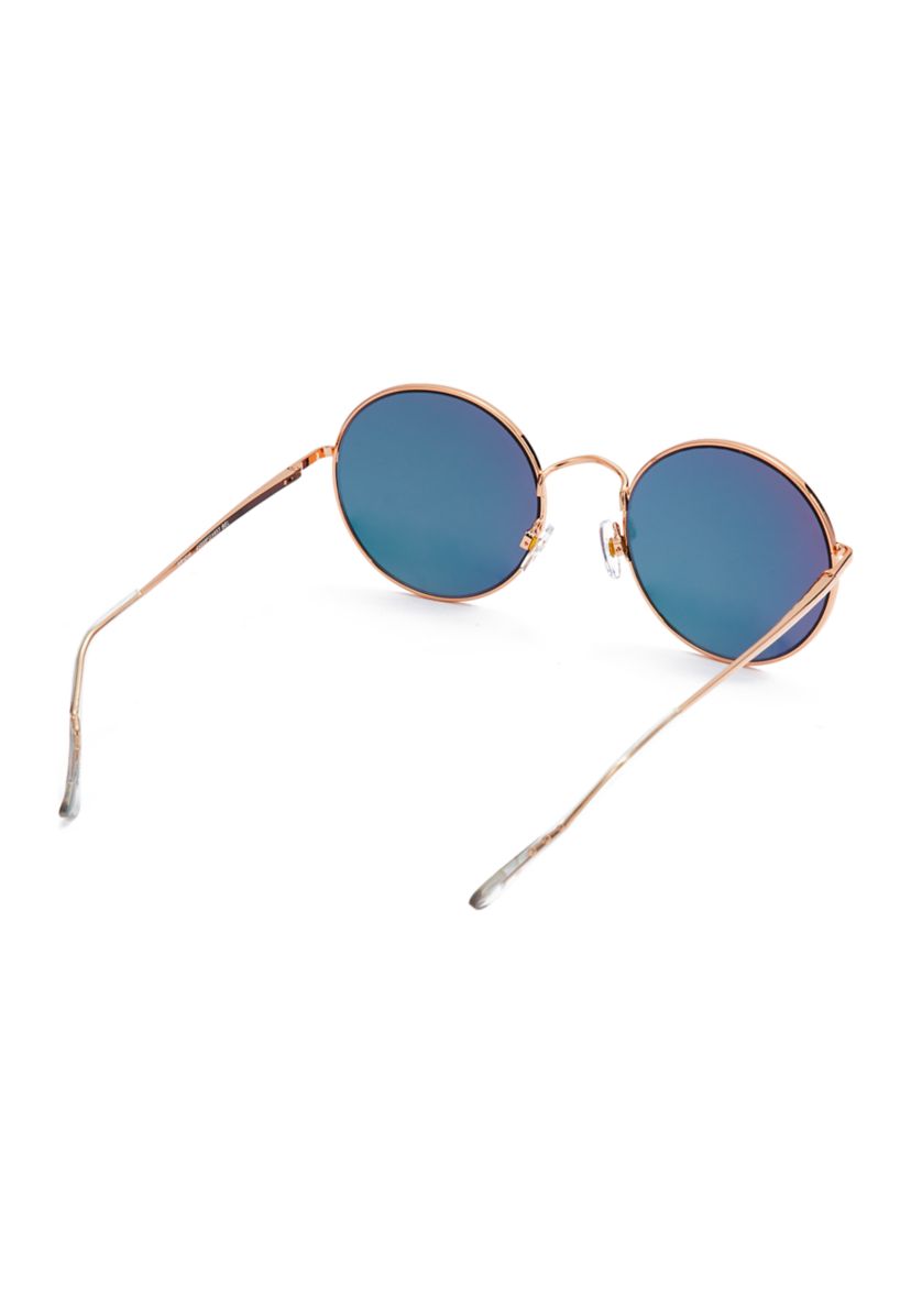 Metal Round Rose Gold Sunglasses