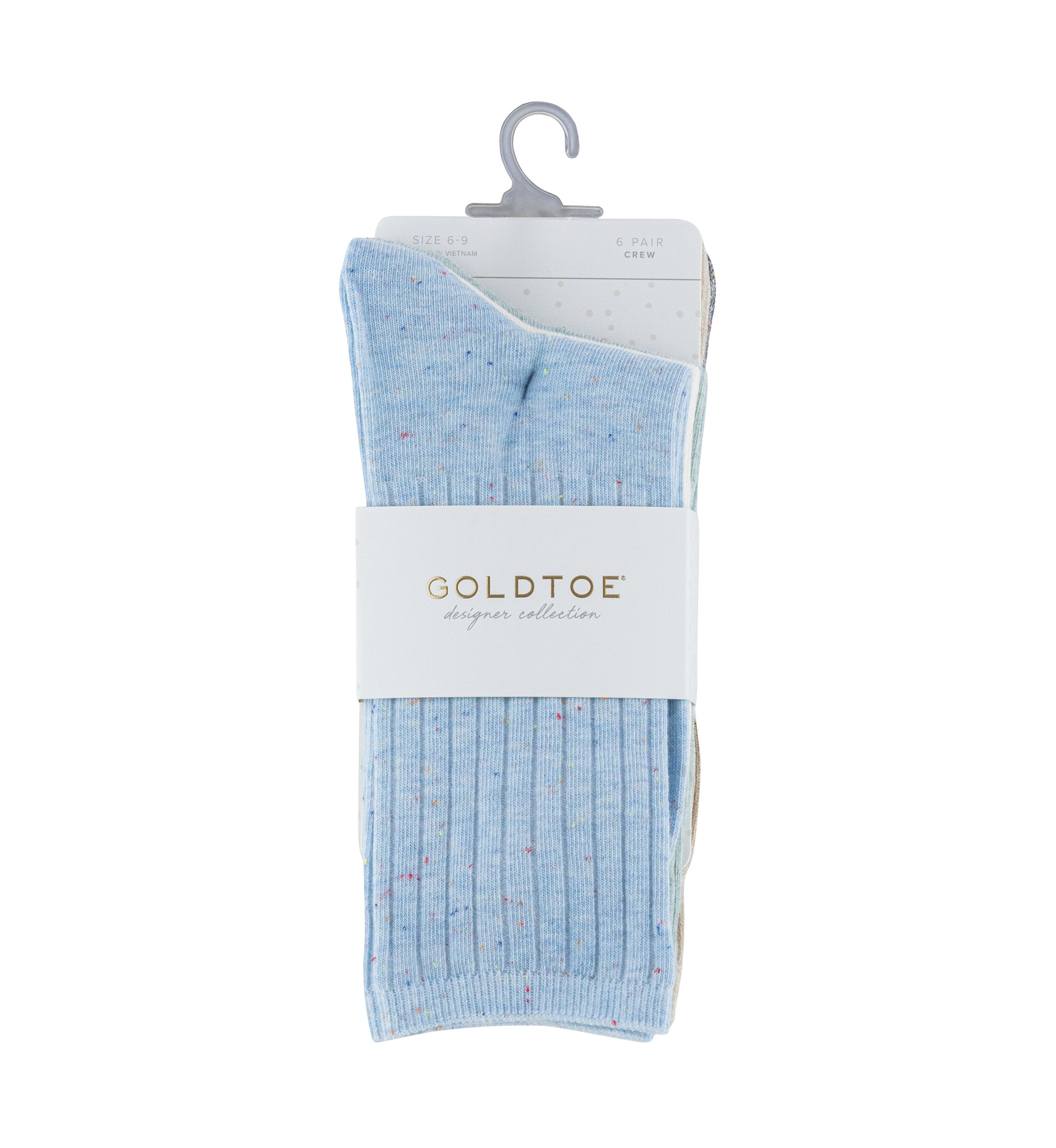 Ribbed Crew Socks - 6 Pack