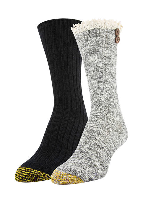 2 Pack Cable Knit Socks 