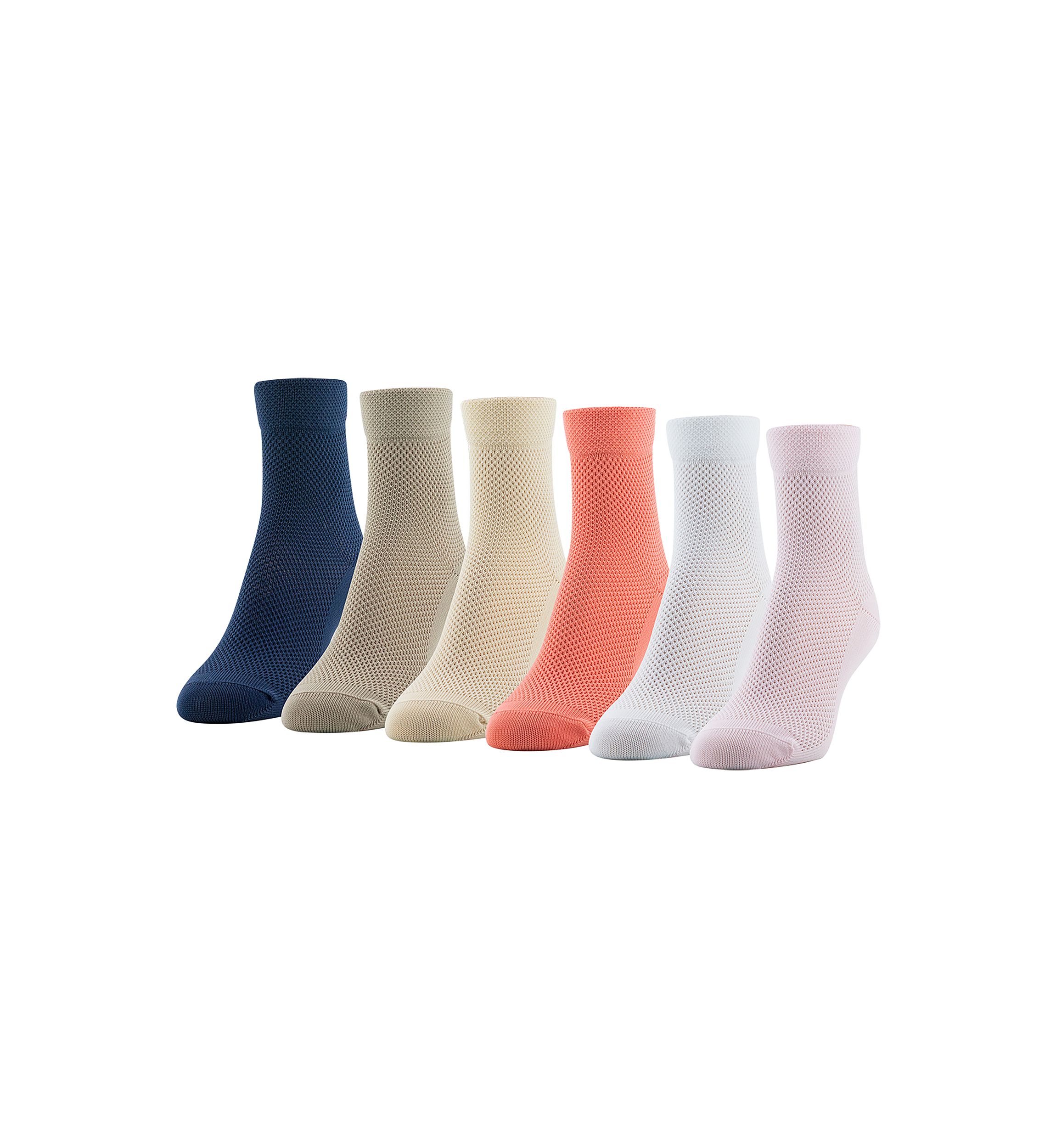 Fishnet Quarter Socks - 6 Pack