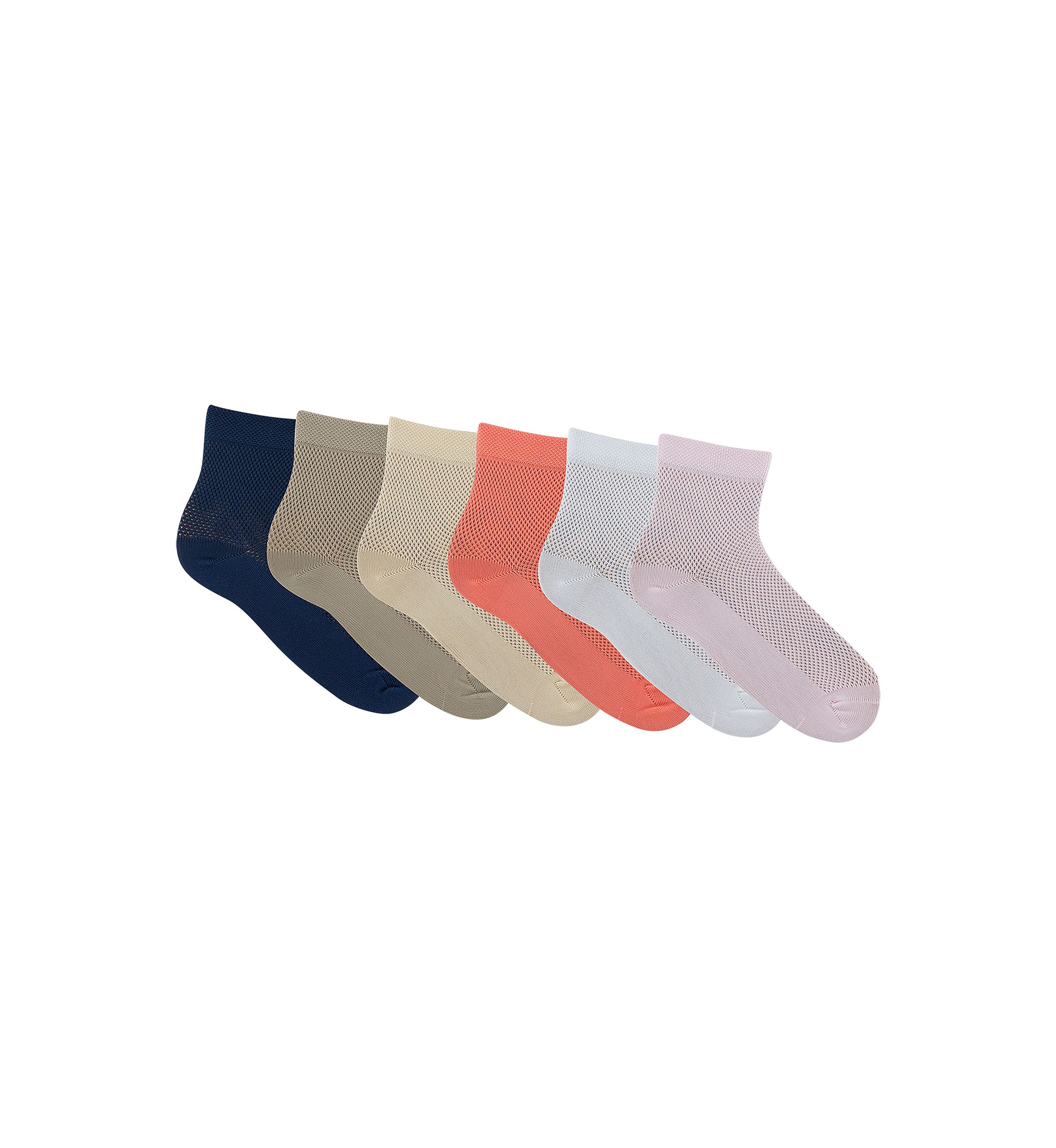Fishnet Quarter Socks - 6 Pack