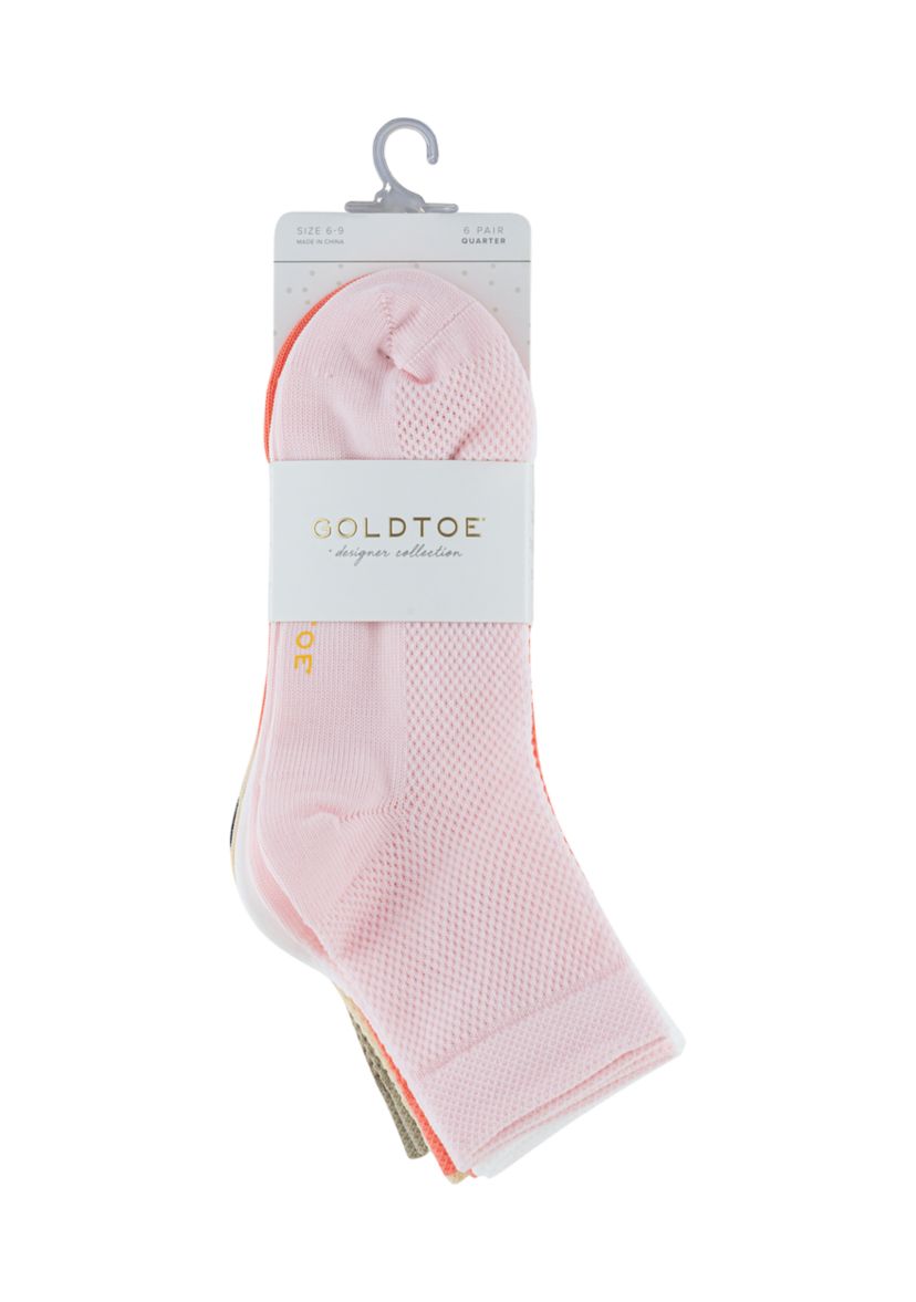 Fishnet Quarter Socks - 6 Pack