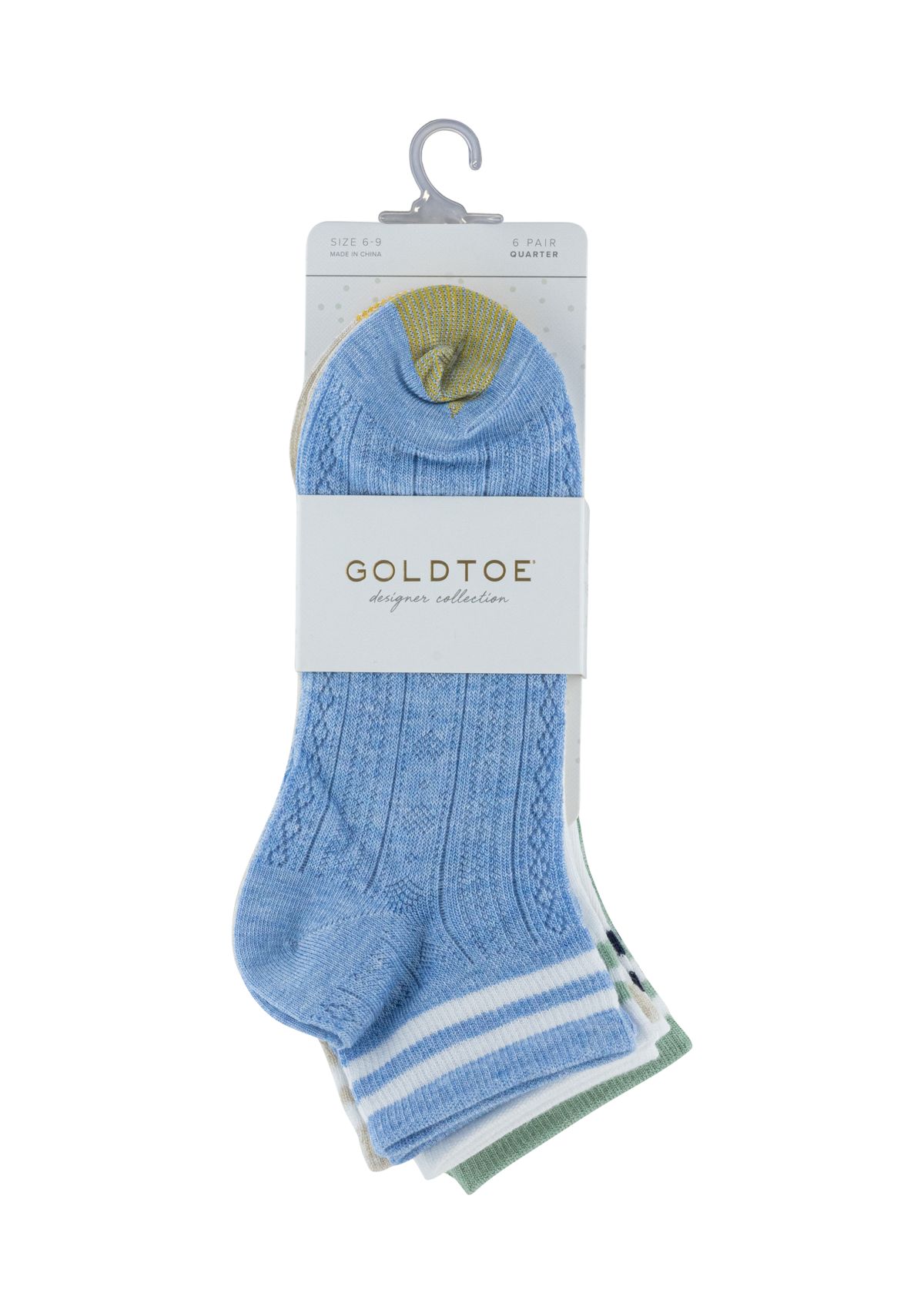 Openwork Varsity Quarter Socks - 6 Pack