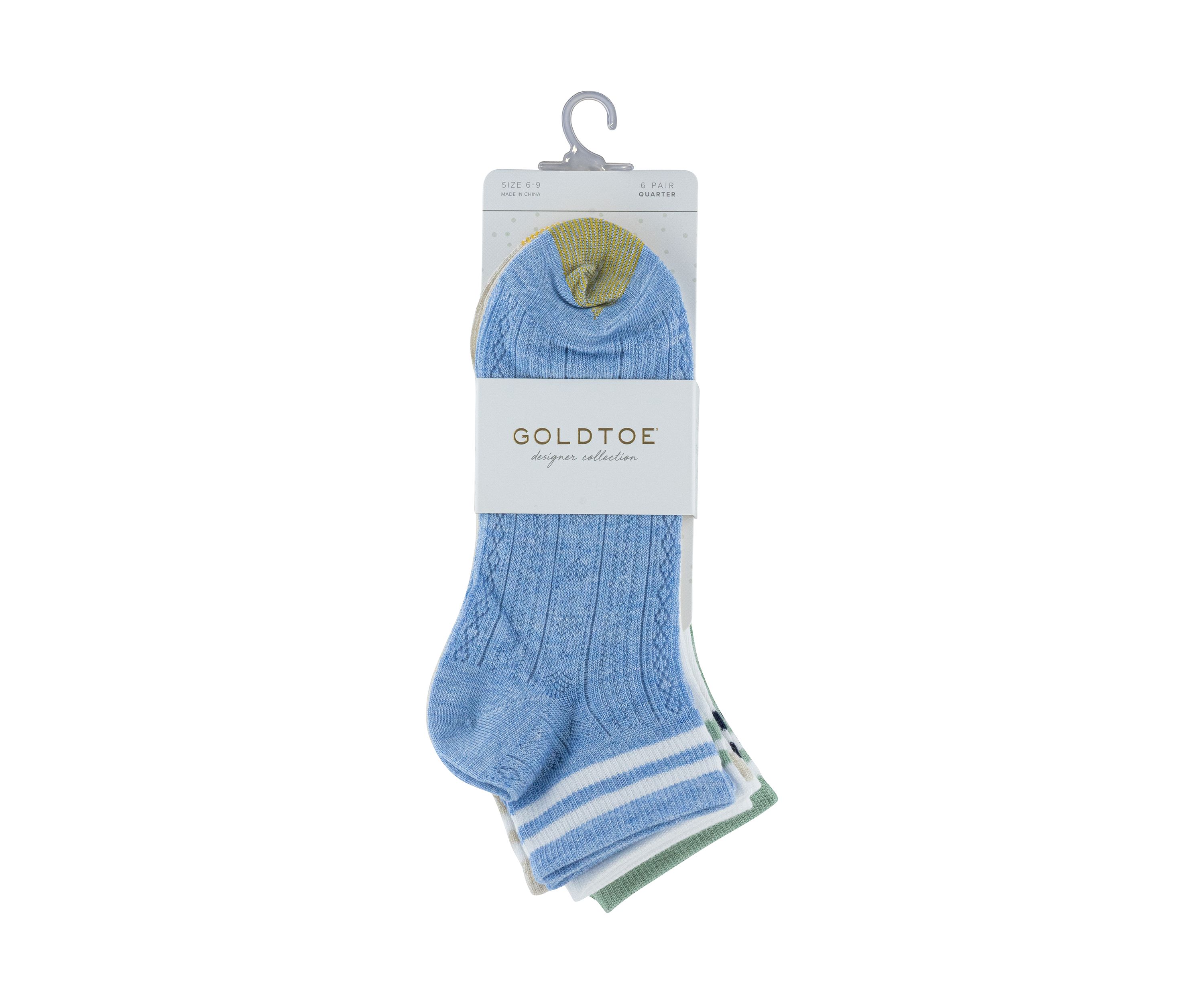 Openwork Varsity Quarter Socks - 6 Pack