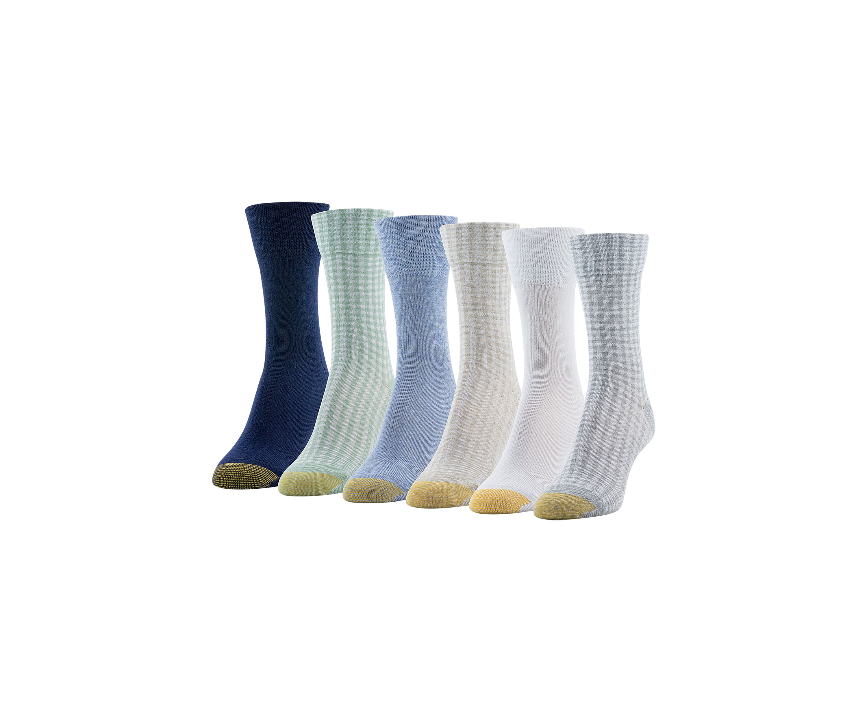 Gingham Midi Socks - Set of 6