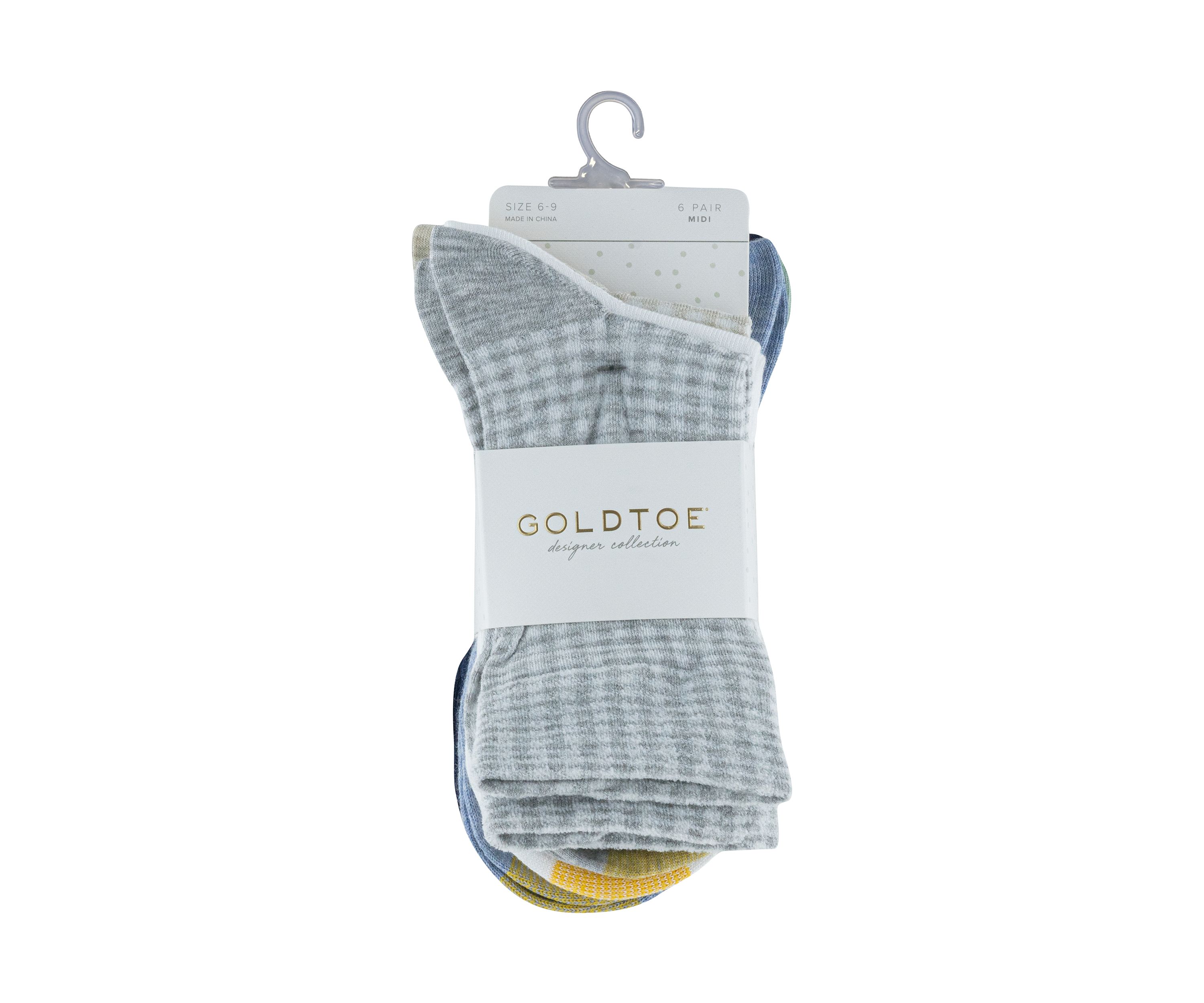 Gingham Midi Socks - Set of 6