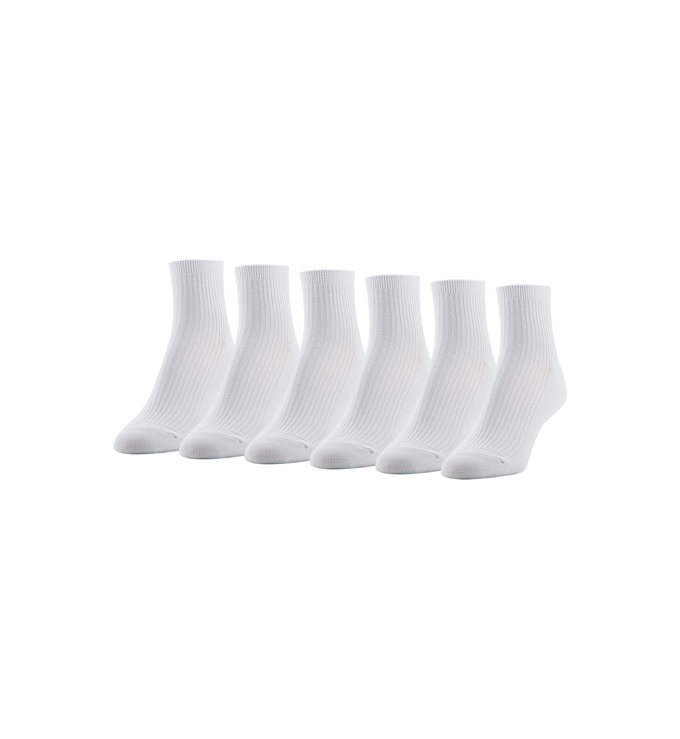 Simple Rib Knit Quarter Socks - Set of 6