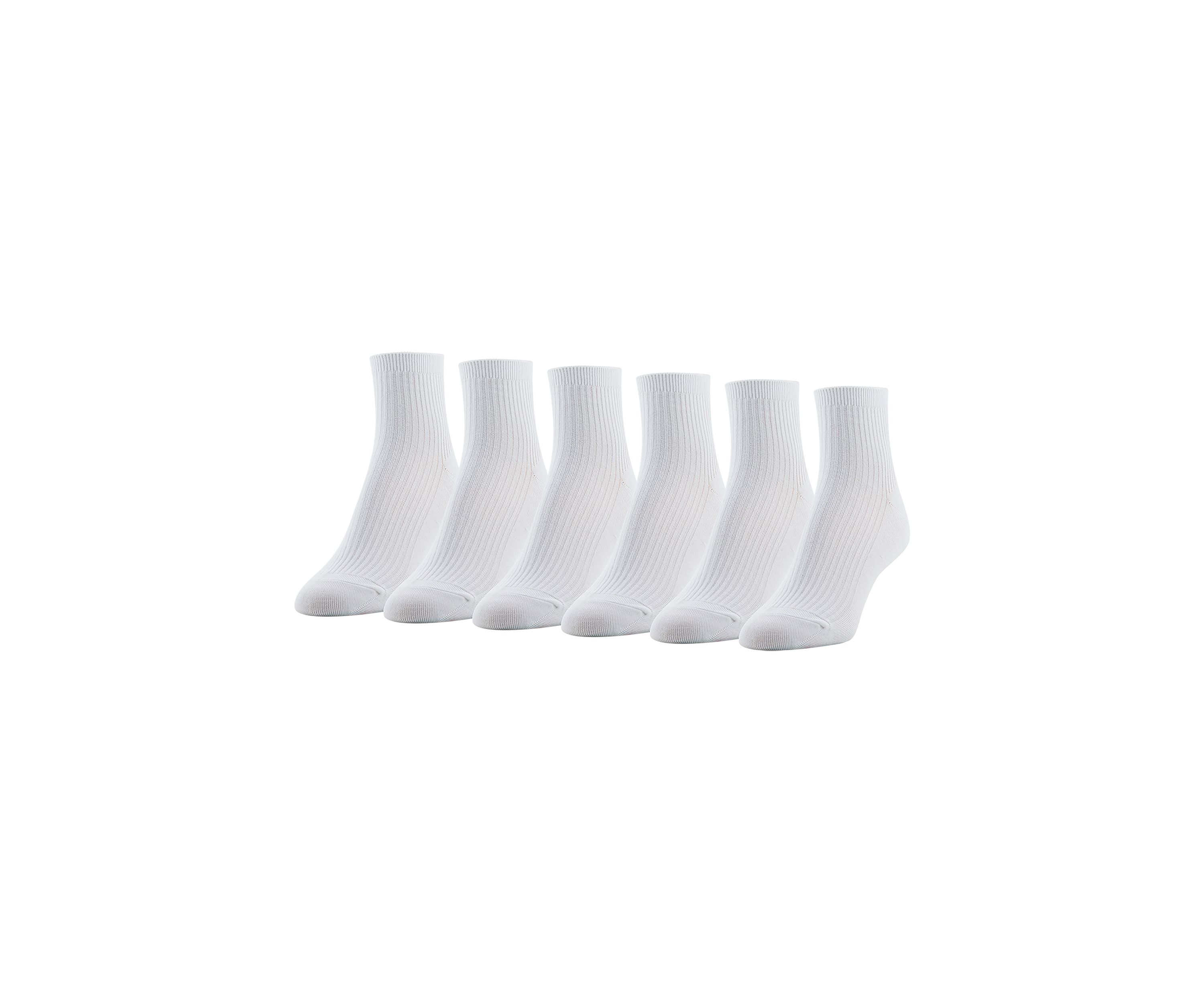 Simple Rib Knit Quarter Socks - Set of 6