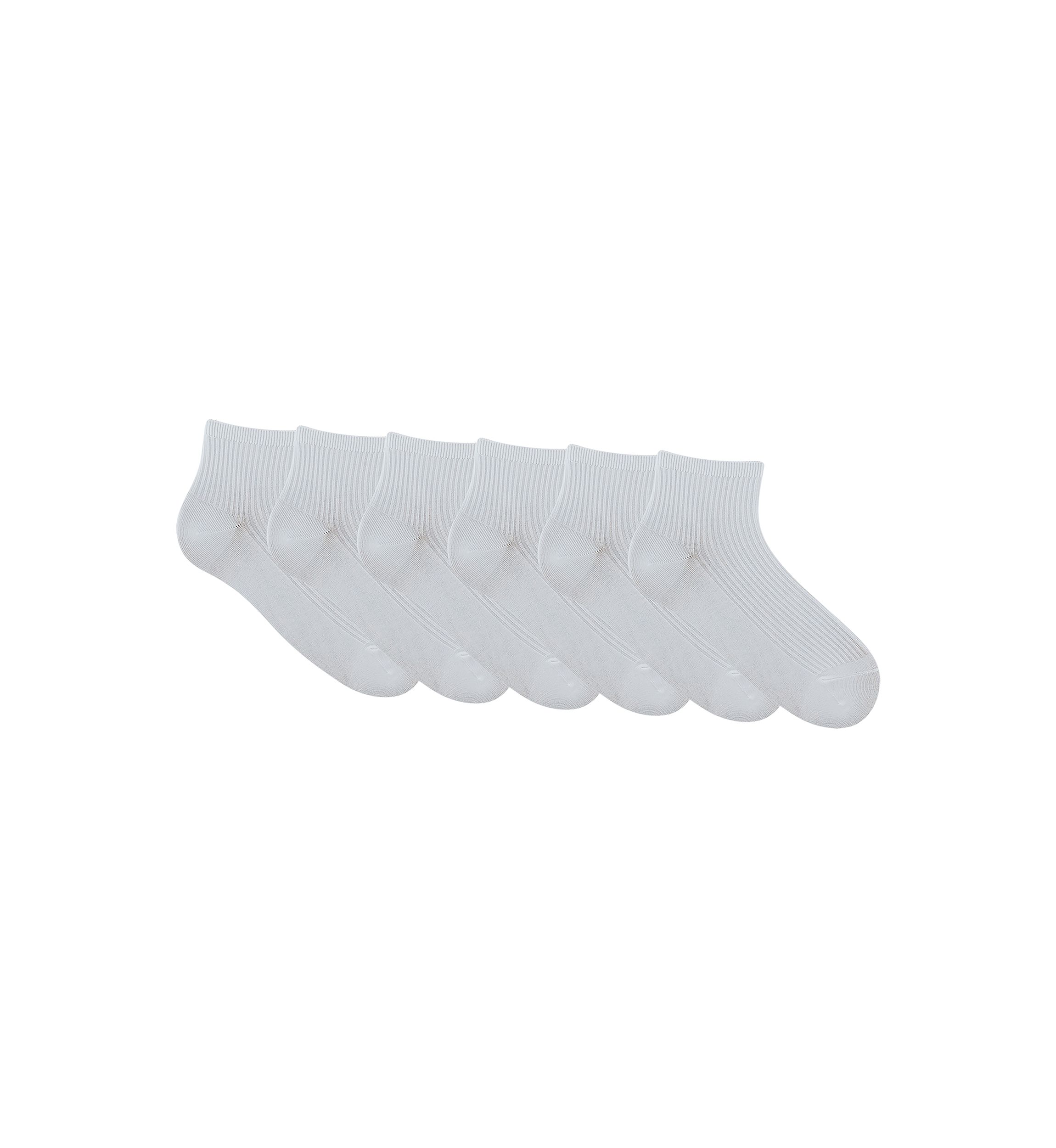 Simple Rib Knit Quarter Socks - Set of 6