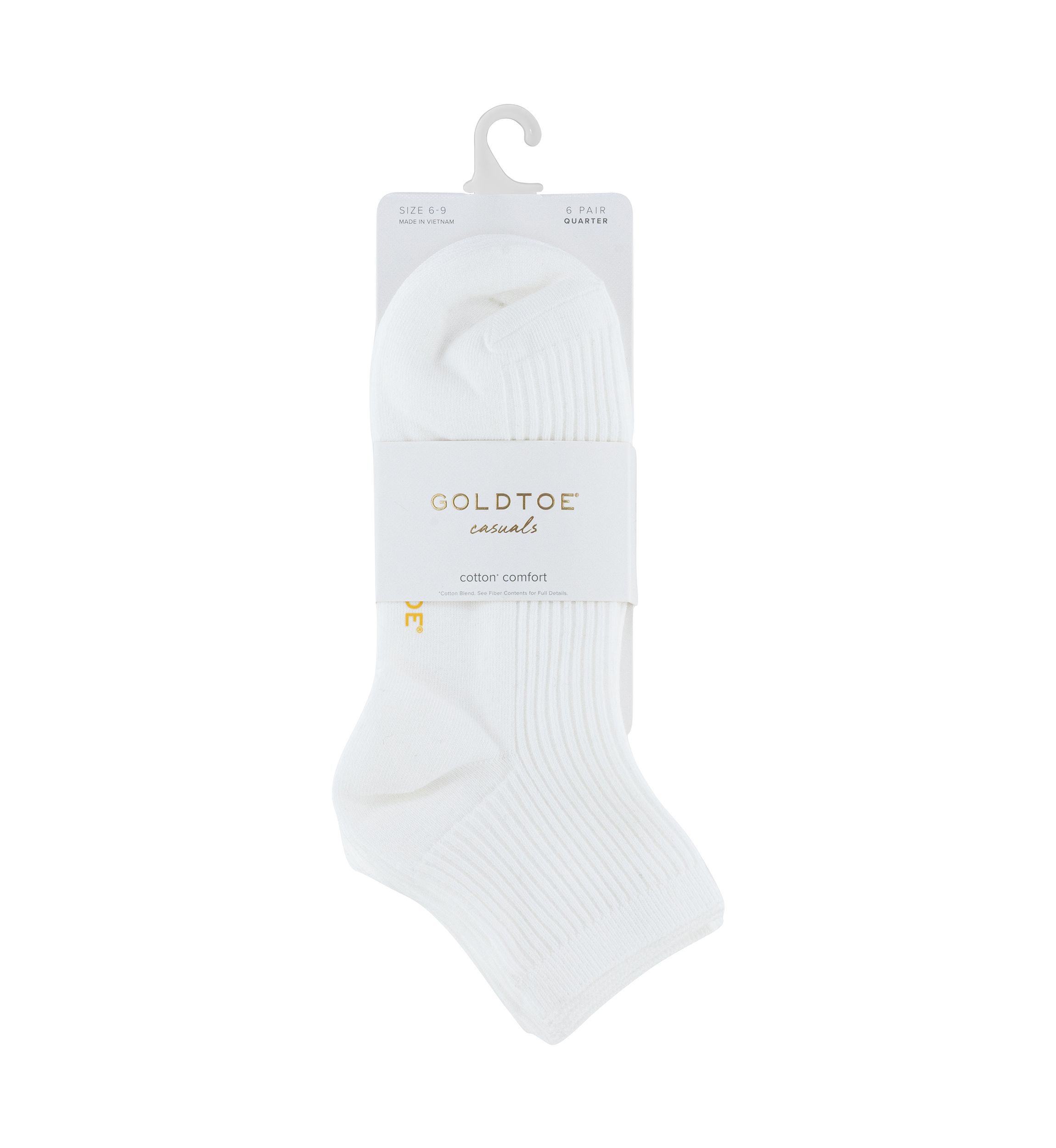 Simple Rib Knit Quarter Socks - Set of 6