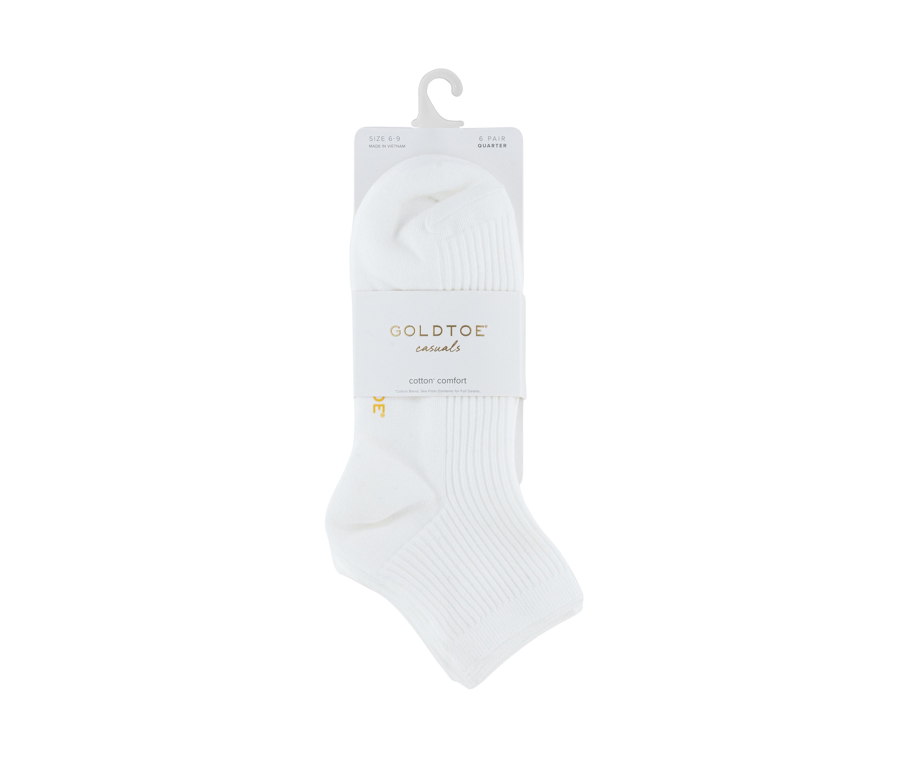 Simple Rib Knit Quarter Socks - Set of 6
