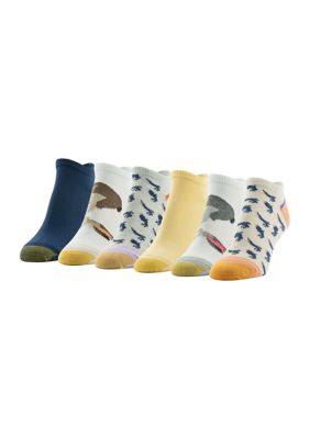 Gold Toe Women's Funny Bunny No Show Socks - 6 Pack