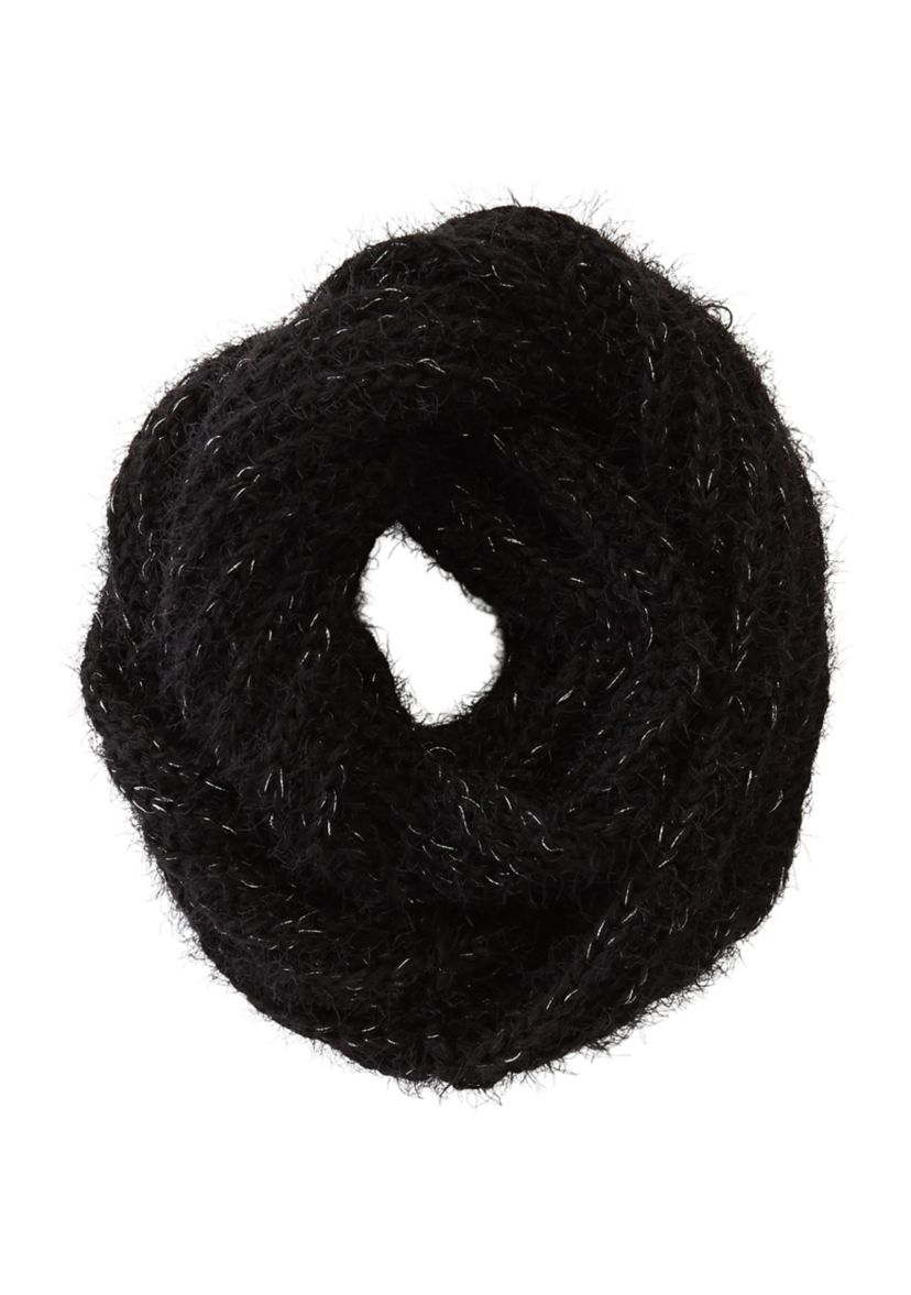 Womens Eyelash Lurex Infinity Scarf
