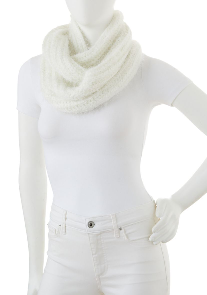 Womens Eyelash Lurex Infinity Scarf