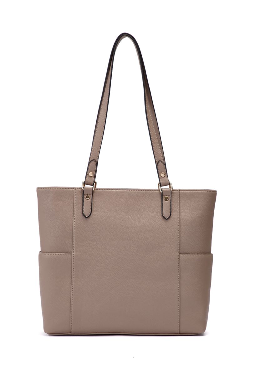 2 in 1 Tote with Exterior Slide Slip Pockets and Crossbody