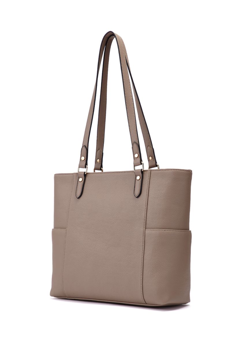 2 in 1 Tote with Exterior Slide Slip Pockets and Crossbody