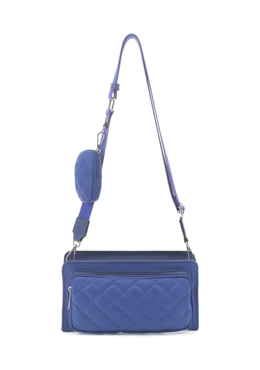Double Compartment Crossbody with Webbing and Pouch 