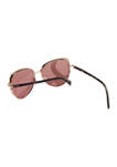 Large Metal Butterfly Sunglasses with Plastic Temples 