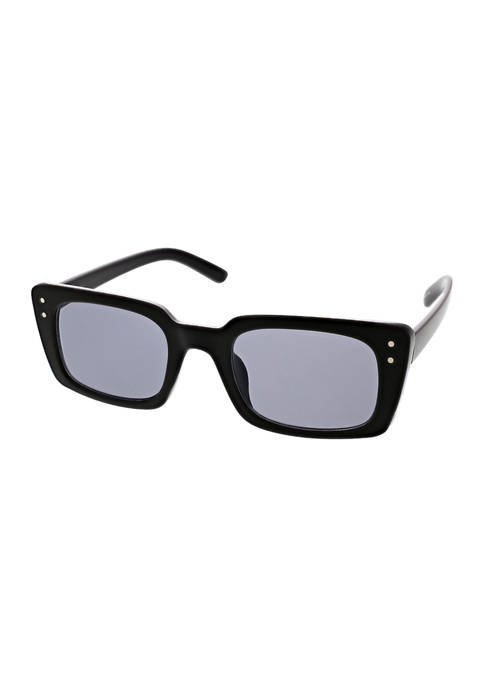 BCBG Retro Rectangle Sunglasses with Rivets