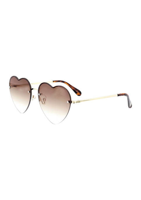 BCBG Semi Rimless Heart Sunglasses