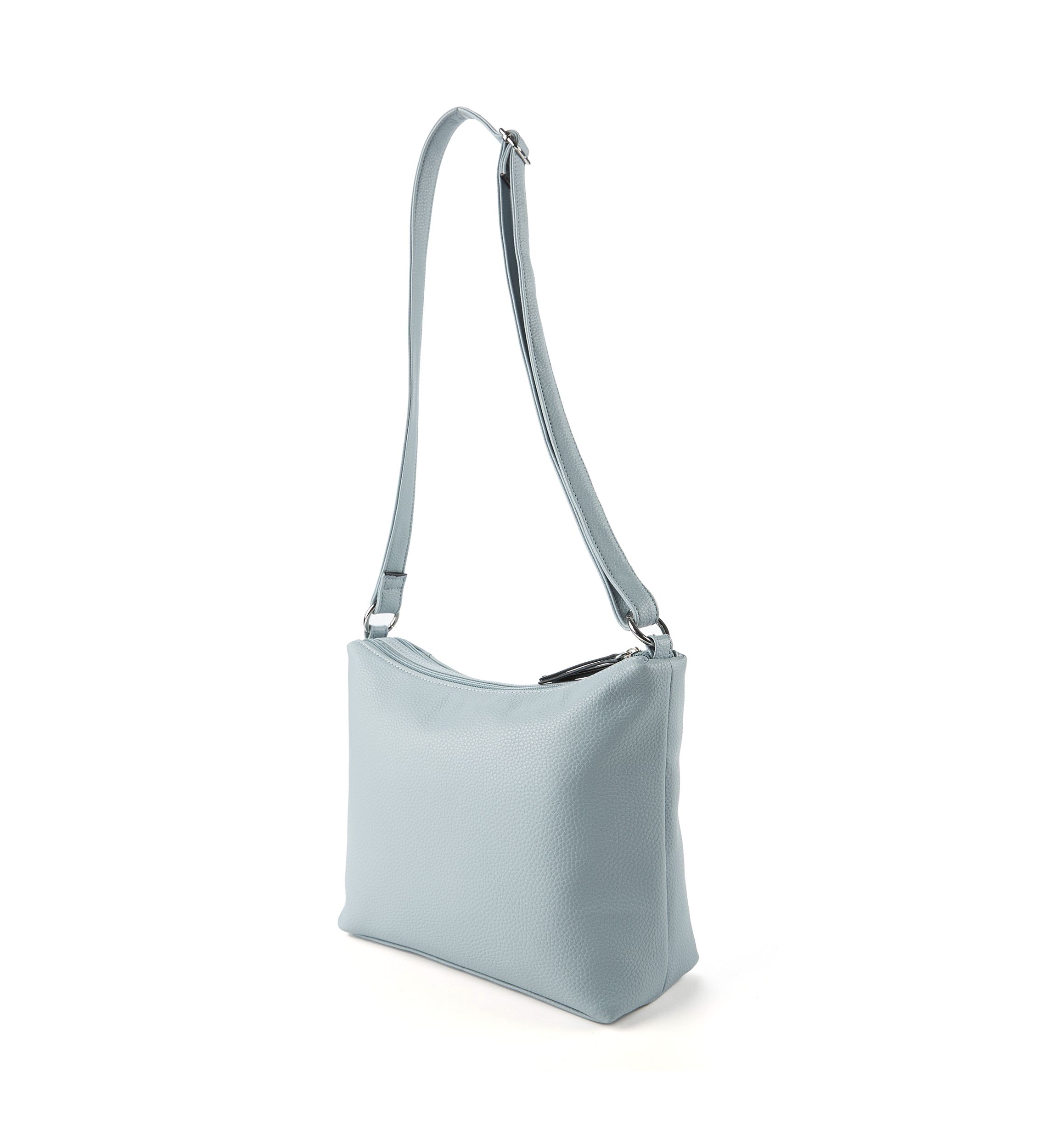Pebble Shoulder Bag with Front Zip Pocket