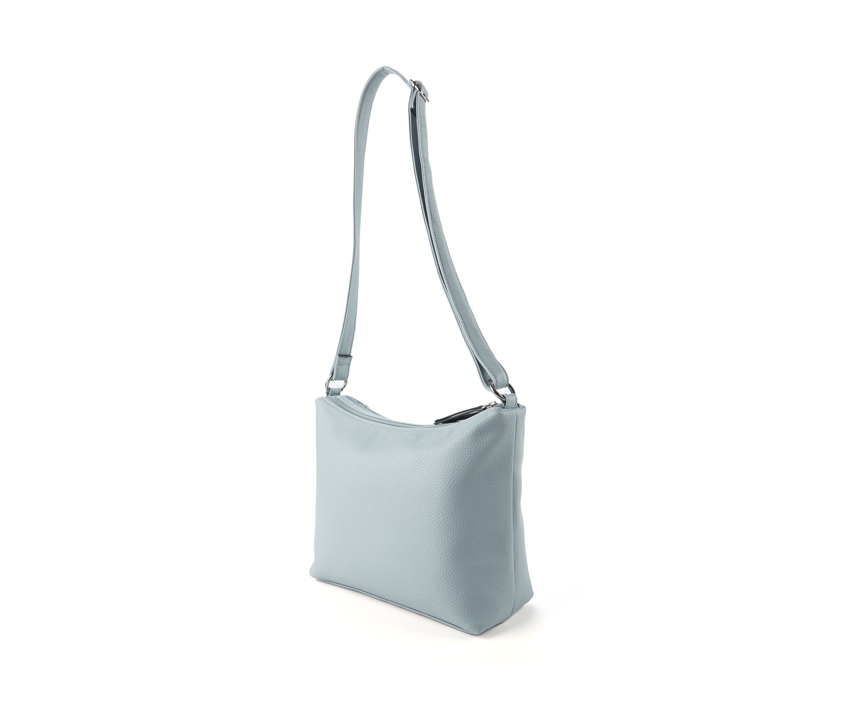 Pebble Shoulder Bag with Front Zip Pocket