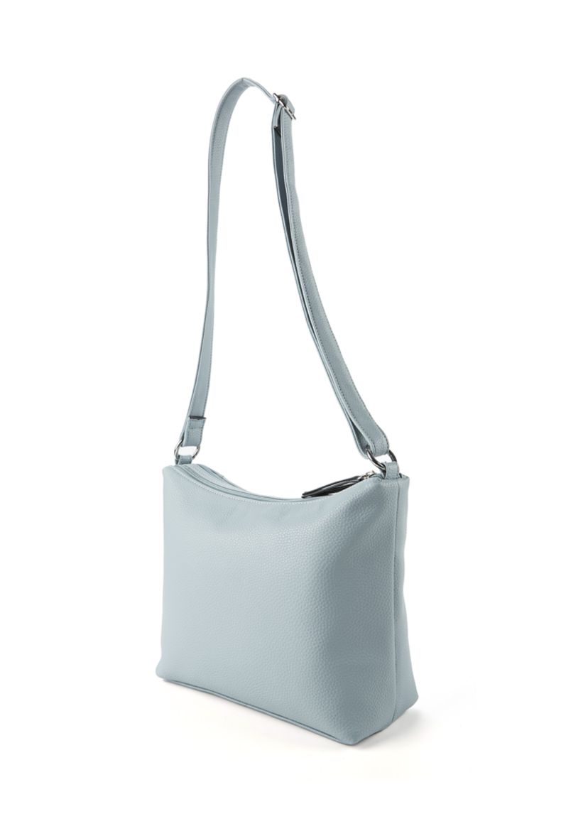 Pebble Shoulder Bag with Front Zip Pocket