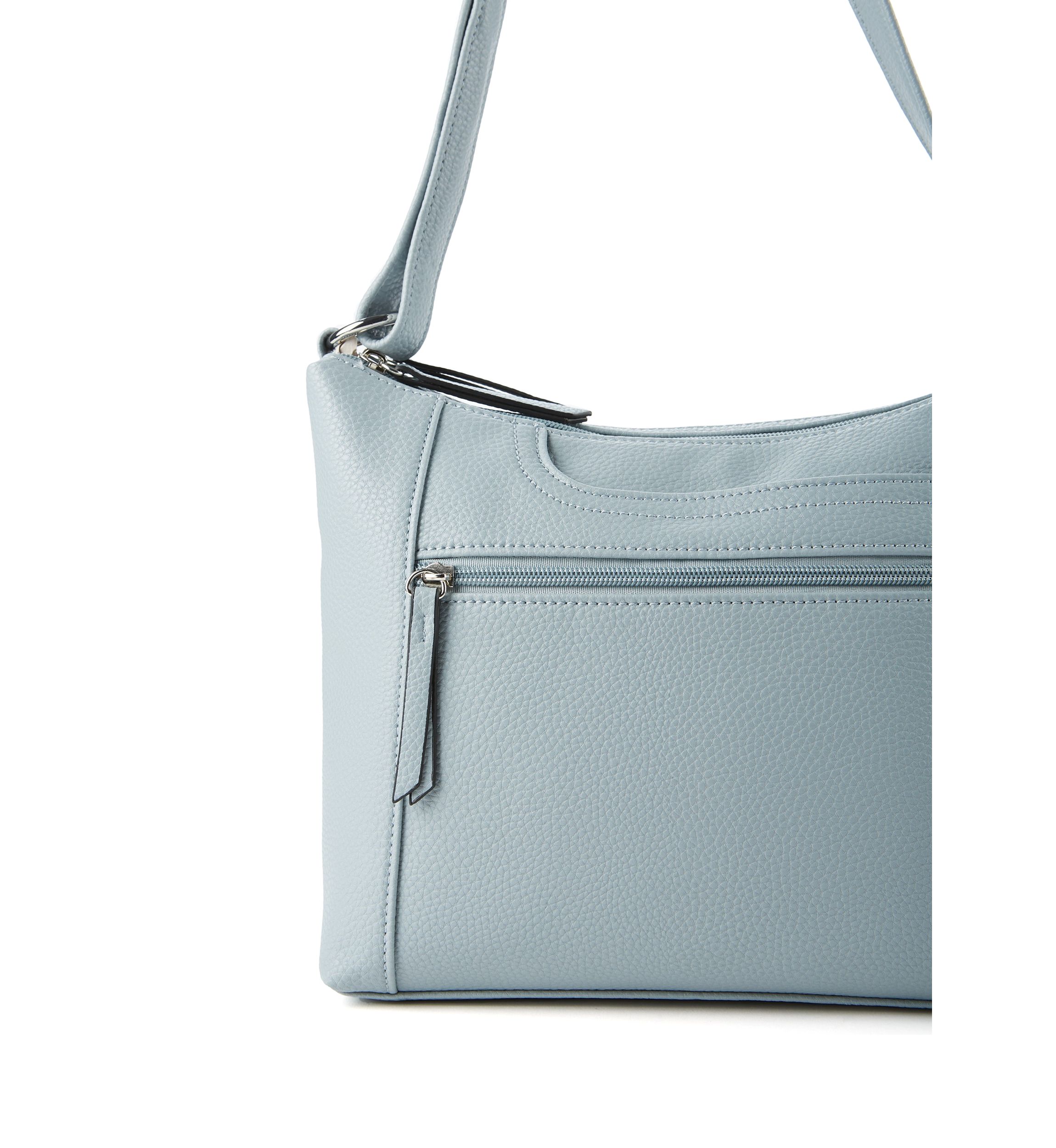 Pebble Shoulder Bag with Front Zip Pocket