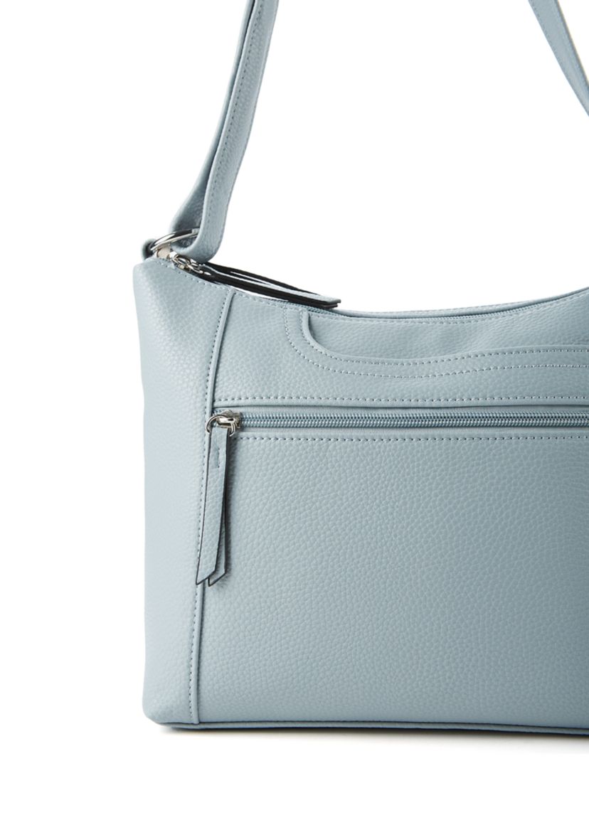 Pebble Shoulder Bag with Front Zip Pocket