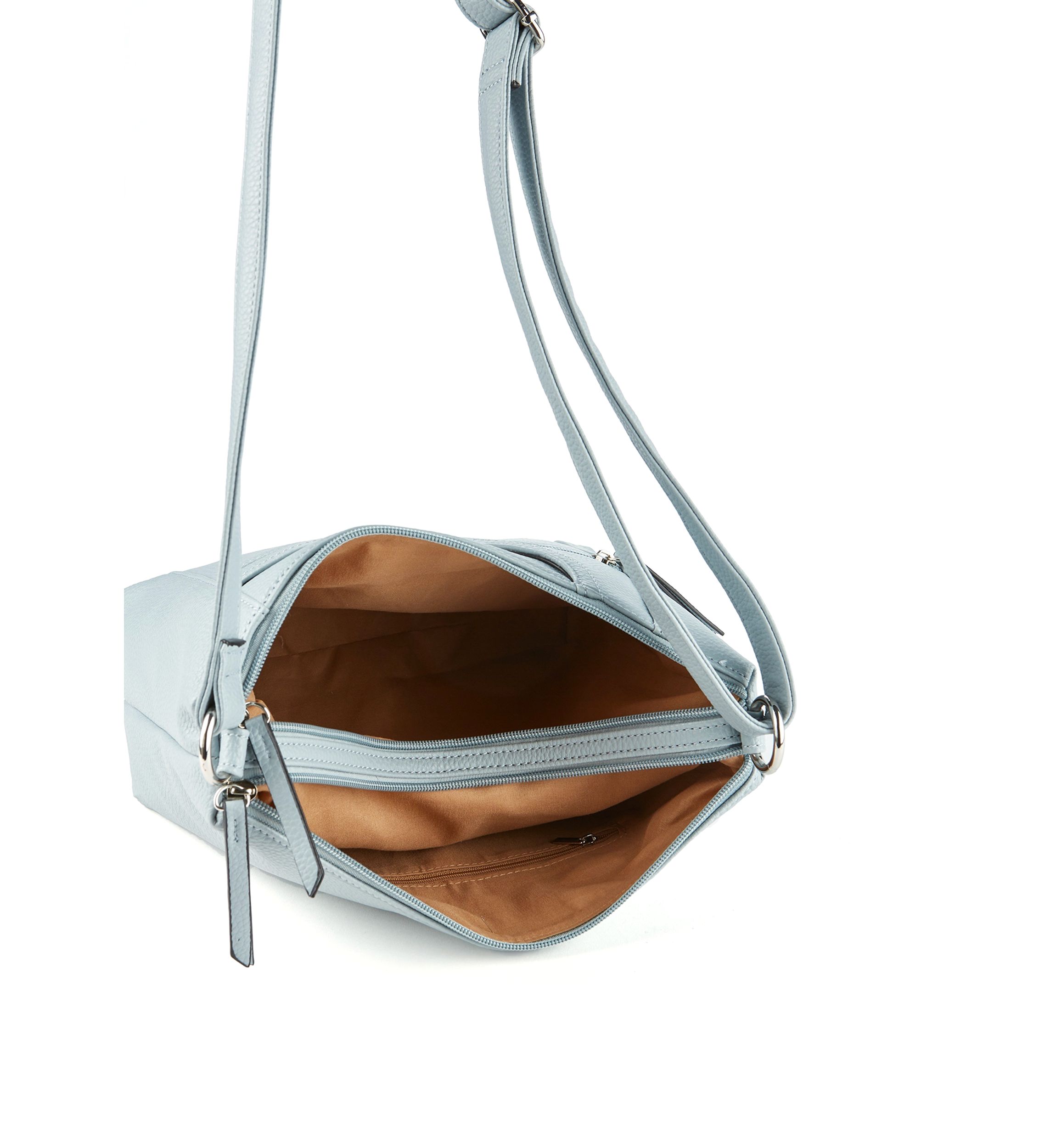 Pebble Shoulder Bag with Front Zip Pocket