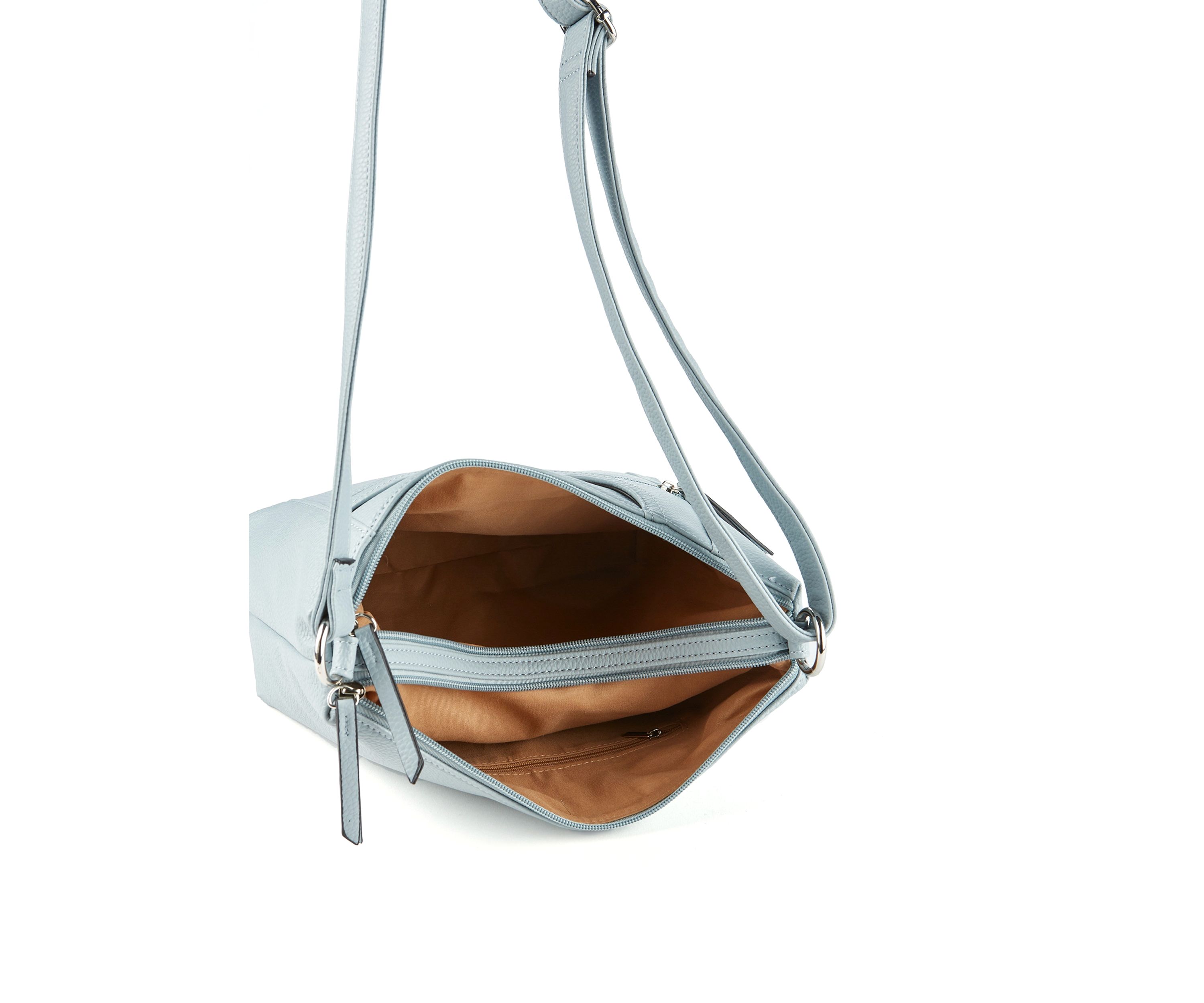 Pebble Shoulder Bag with Front Zip Pocket